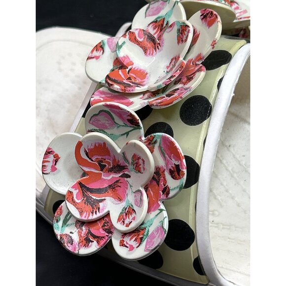 Womens Crocs Floral Slide Sandals Size 11 White with Flowers Iconic Comfort - Picture 7 of 9